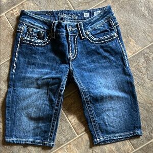 Miss Me Irene  Bermuda Blue Jean Shorts